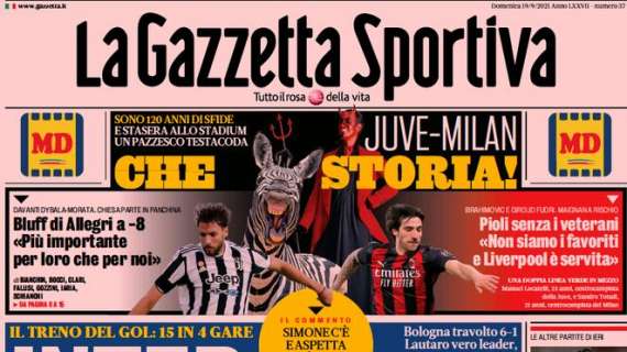 PRIMA PAGINA - Gazzetta dopo il 6-1 al Bologna: "Inter express"