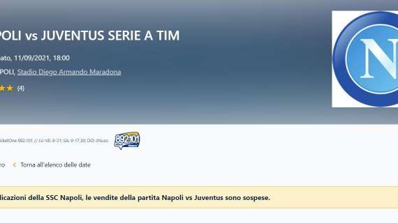 FOTO - Caos biglietti Juventus: il Napoli ha sospeso la vendita dei tagliandi