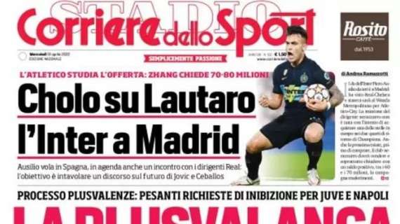 PRIMA PAGINA - Corriere dello Sport: "La plusvalanga"
