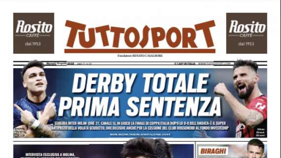 PRIMA PAGINA - Tuttosport: “La resa del Napoli, la rabbia di Mou”