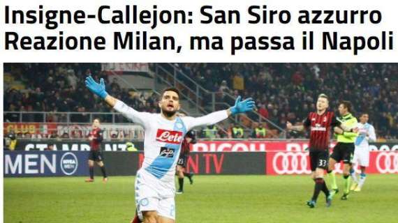 FOTO - Sportmediaset esalta il Napoli: "Insigne-Callejon: San Siro azzurro"