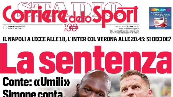 Corriere dello Sport: "La sentenza"