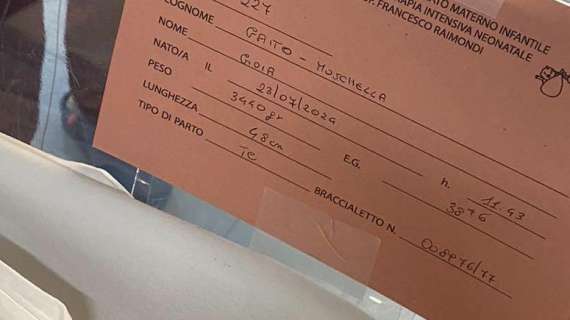 Fiocco rosa in casa Tuttonapoli: è nata la piccola Gioia, primogenita del direttore Gaito e della moglie Anna