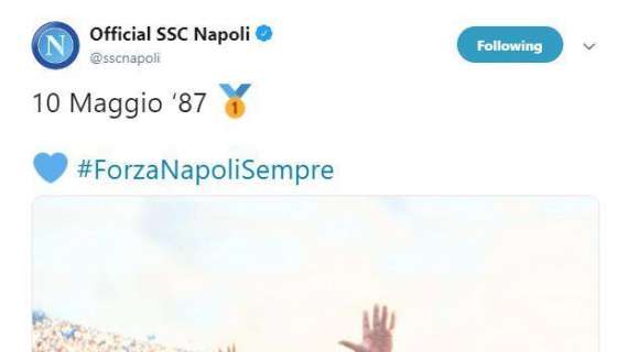 FOTO - "10 maggio '87!", il Napoli celebra sui social il giorno del primo Scudetto azzurro!