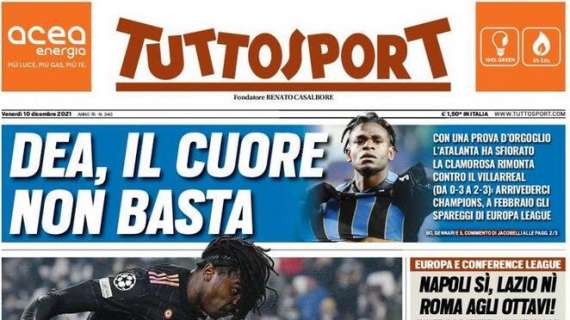 PRIMA PAGINA - Tuttosport: "Napoli sì, Lazio nì. Roma agli ottavi!"