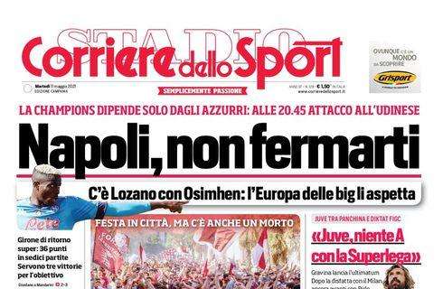 PRIMA PAGINA - Cds Campania: “Napoli, non fermarti”