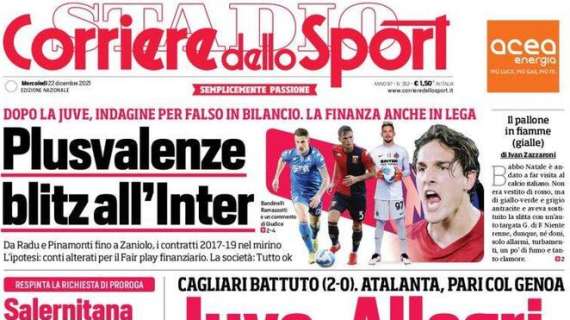 PRIMA PAGINA - CdS: "Juve, Allegri rivede la luce"