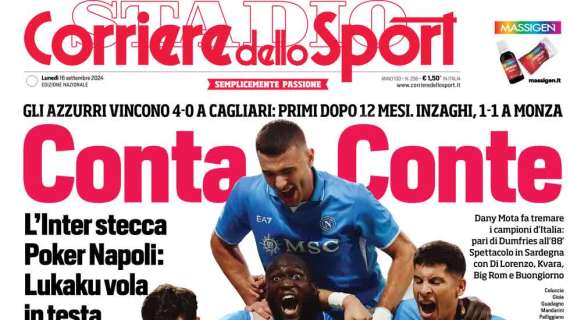 Corriere dello Sport: "Conta Conte! Inter stecca, Napoli primo dopo 12 mesi"