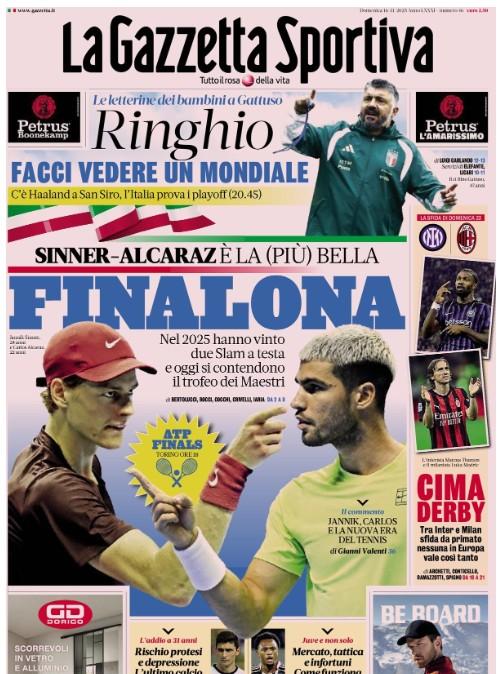 La Gazzetta dello Sport apre con l'Italia: "Ringhio, facci vedere un Mondiale"