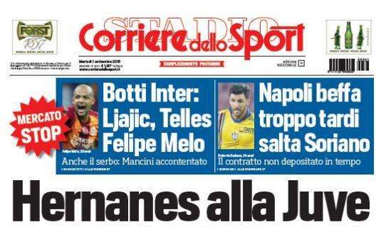 PRIMA PAGINA - CdS: ""Napoli beffa, troppo tardi. Salta Soriano"