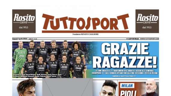 PRIMA PAGINA - Tuttosport: "Conte spinge Dybala all'Inter"