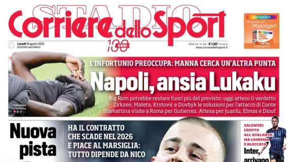 Corriere dello Sport su Lukaku: "Quattro nomi sulla lista del Napoli"