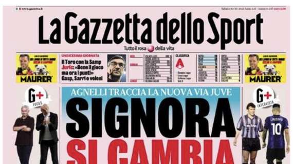 PRIMA PAGINA - Gazzetta: "Signora, si cambia. Compleanno Diego con vista Scudetto"