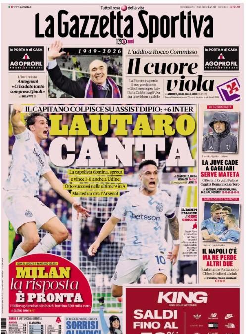 La Gazzetta dello Sport: "Il Napoli c'è, ma ne perde altri due"