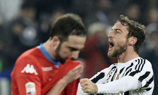 FOTO - Gonzalo distrutto, Marchisio in delirio: i due volti di Napoli-Juve