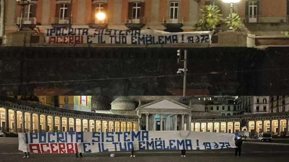 FOTO - “Ipocrita il sistema, Acerbi è il tuo emblema”: tanti striscioni in città a sostegno di Juan Jesus