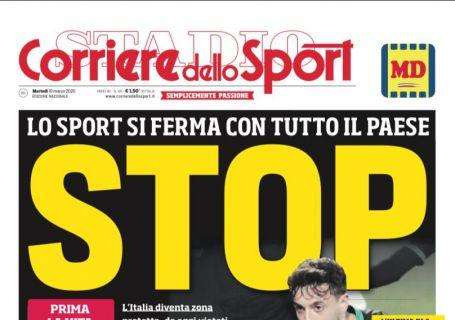 PRIMA PAGINA - CdS: "Stop! Lo sport si ferma in tutto il paese"