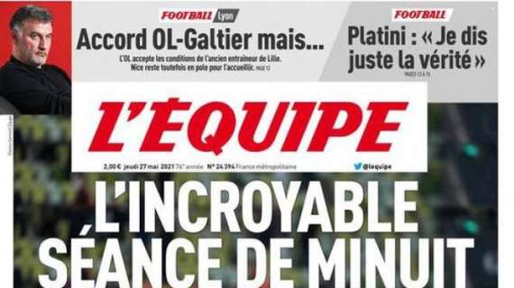 FOTO - L'Equipe in prima: "Accordo Lione-Galtier, ma il Nizza resta in pole"