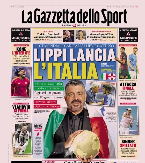 La Gazzetta dello Sport: "Napoli-Milan, attacco finale"