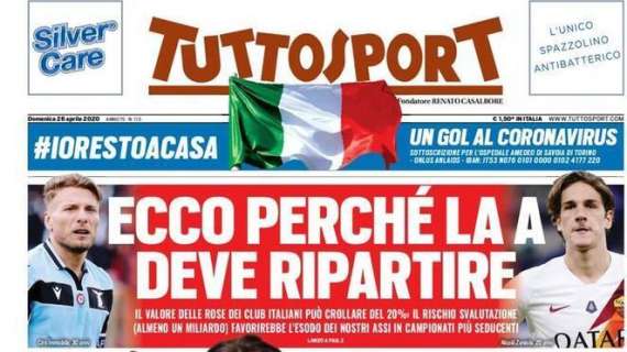 PRIMA PAGINA - Tuttosport: "Kumbulla va all'Inter: ciao ciao Napoli"