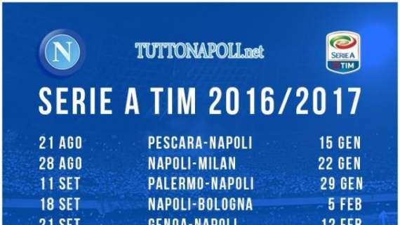 FOTO TN - Clicca e scarica il calendario con tutte le partite del Napoli nella Serie A 16/17!