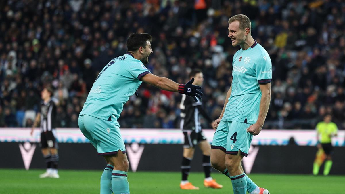 Tris a Udine: il Bologna vola al primo posto! Record di punti dopo 12 giornate