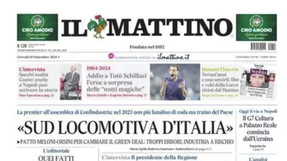 Il Mattino: "Sacchi esalta Conte: anche a Napoli può scrivere la storia"