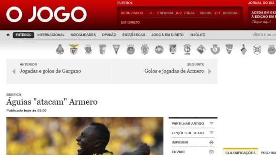 ANTEPRIMA – Dal Portogallo: Benfica su Armero, contatti avviati. In settimana summit con l’agente