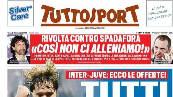 PRIMA PAGINA - Tuttosport: "Anche il Napoli contro le regole del Governo"