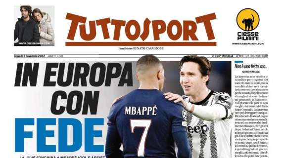 PRIMA PAGINA - Tuttosport: "In Europa con Fede"