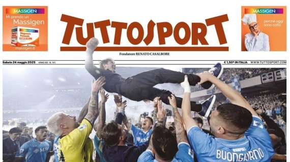 Il Napoli Campione d'Italia sulla prima di Tuttosport: "Scudetto pazzeScott"