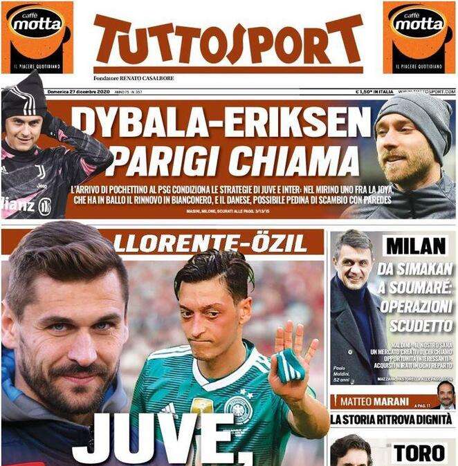 PRIMA PAGINA - Tuttosport: "Llorente-Ozil, Juve li prendi?" 