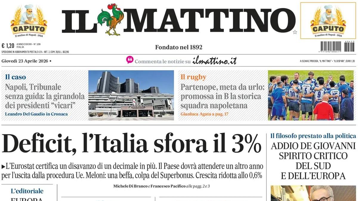 Il Mattino: "Ricomincio da tre"
