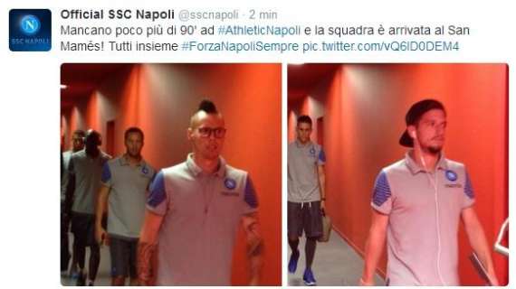 FOTO - Ssc Napoli: "Squadra arrivata al San Mames, mancano poco più di 90 minuti"
