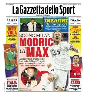 La Gazzetta dello Sport: "Sogno Milan, Modric al Max" 