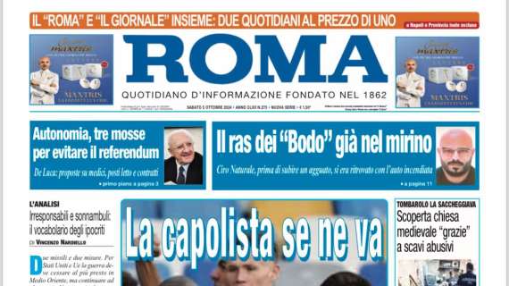 Il Roma: "La capolista se ne va"