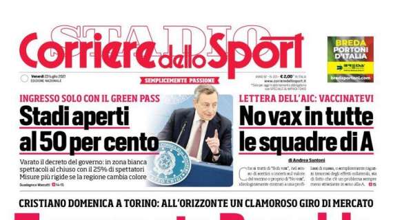 PRIMA PAGINA - CdS: "Terremoto Ronaldo"