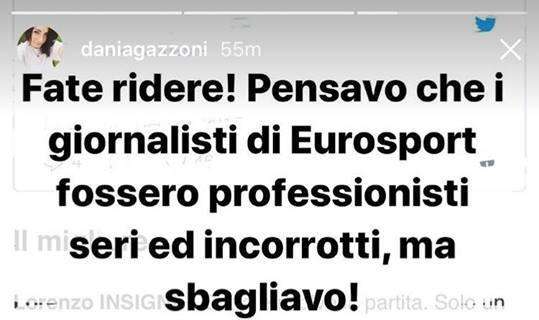 Lady Giaccherini furiosa per le pagelle di EuroSport: "Fate ridere! Pensavo foste seri..."