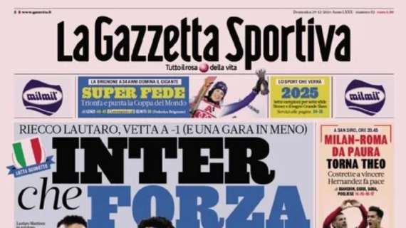 La Gazzetta dello Sport: "Gasp frenato ma resta primo e aspetta Conte"