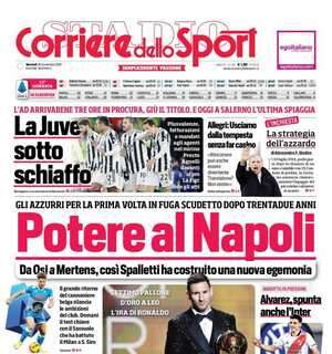PRIMA PAGINA - Corriere dello Sport: “Potere al Napoli”
