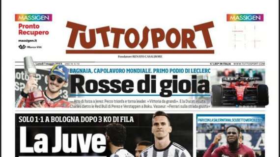 PRIMA PAGINA – Tuttosport: “Un Dia all’improvviso rinvia la festa Napoli”