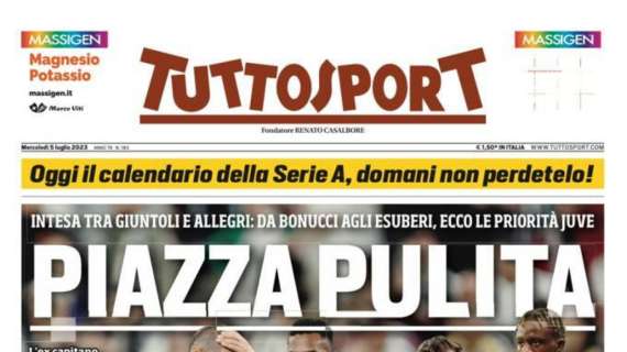 PRIMA PAGINA – Tuttosport: “Piazza pulita”