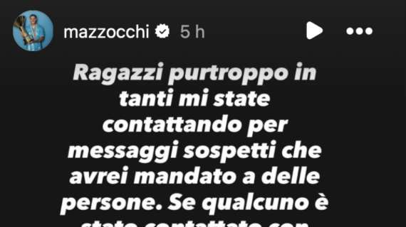 Disavventura per Mazzocchi, hackerato il profilo Instagram: il messaggio sui social
