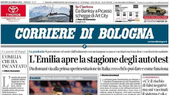 FOTO - Corriere di Bologna: "Doppio squillo Lozano. Il Napoli passa a Bologna"
