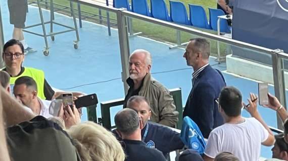 Napoli-Egnatia, in tribuna arriva il presidente De Laurentiis