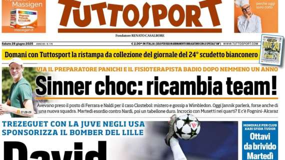 Tuttosport sull'attacco della Juventus: "David vota David"