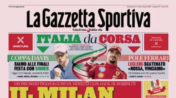 Gazzetta dello Sport: "Il Milan spacca, la Juve a secco"