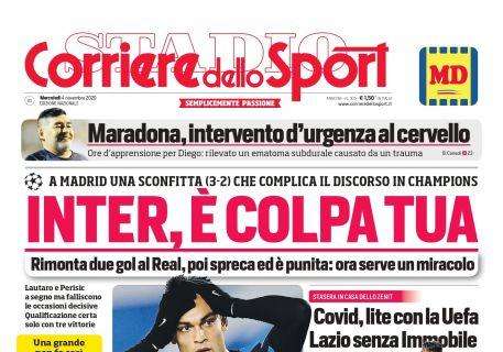 PRIMA PAGINA - CdS: "Maradona, intervento d'urgenza al cervello"