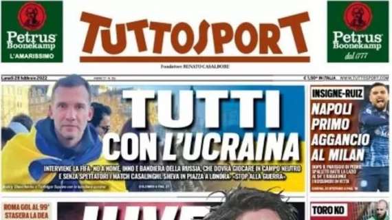 PRIMA PAGINA - Tuttosport: "Napoli primo, aggancio al Milan"