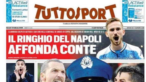 PRIMA PAGINA - Tuttosport: "Il Ringhio del Napoli affonda Conte" e Sarri diventa 'postino'